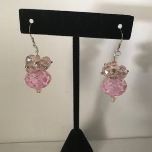 Glass Crystal Beads Sterling Silver Earrings